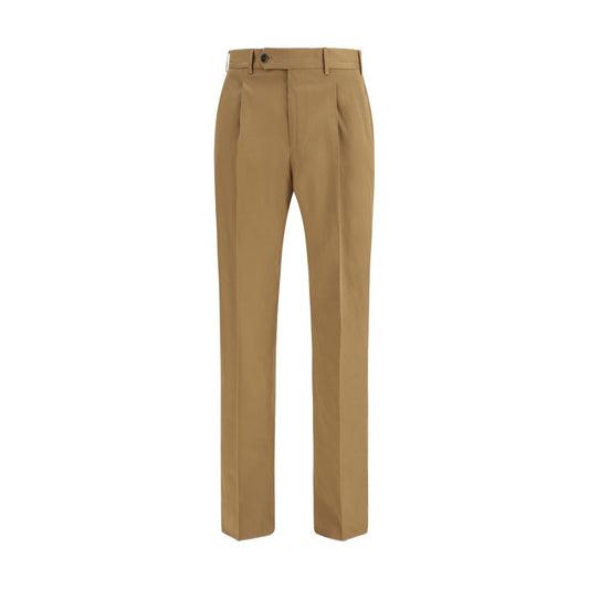 Chinos Pants by PT Torino for men in wool cotton & silk brown & white features an contemporary silhouette, showcasing a sophisticated slim and long with a refined for a truly contemporary aesthetic.