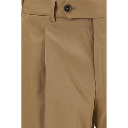 Chinos Pants by PT Torino for men in wool cotton & silk brown & white features a modern silhouette, showcasing a modern slim with a long and for a refined finish.