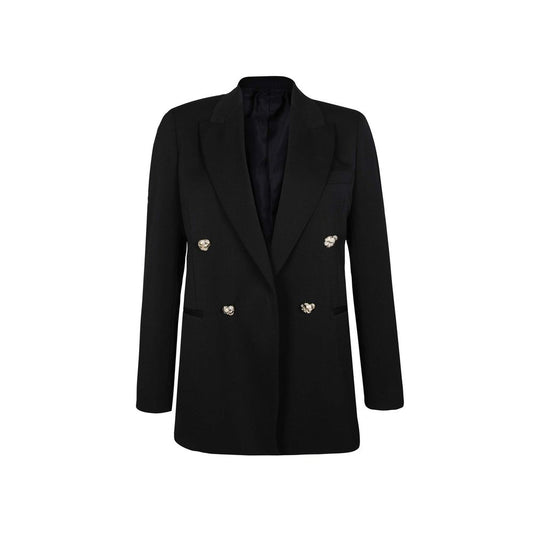 Blazer by Lanvin for women in virgin wool black features an stylish silhouette, showcasing a sophisticated lapel neckline and stylish for a truly stylish finish.