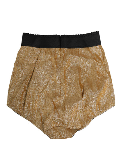 Dolce & Gabbana Gold Silk Blend High Waist Girdle Panty Underwear