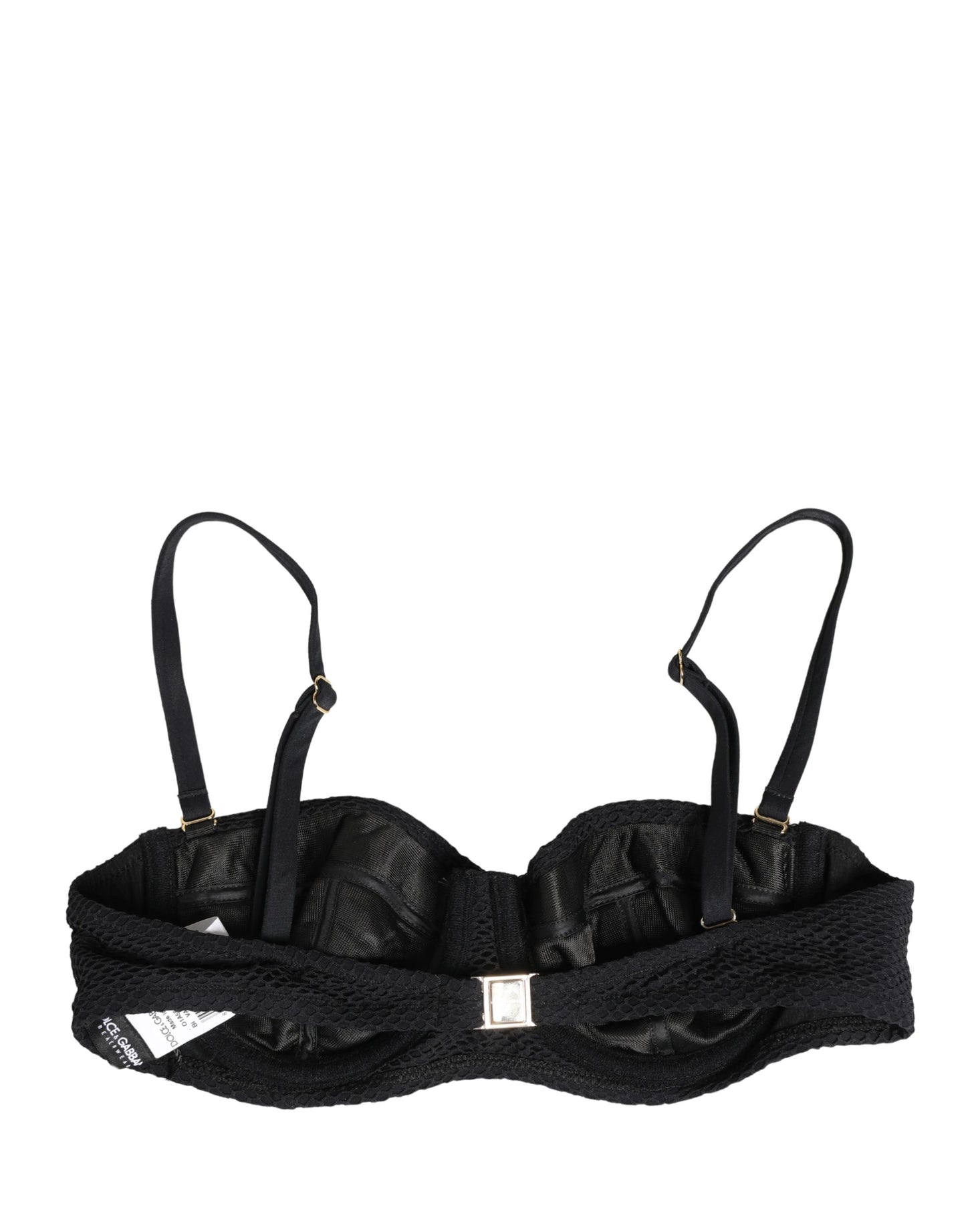 Dolce & Gabbana Black Nylon Padded Balconnet Brassiere Underwear