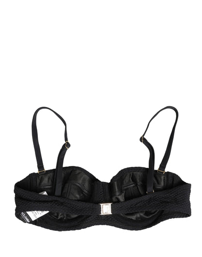 Dolce & Gabbana Black Nylon Padded Balconnet Brassiere Underwear