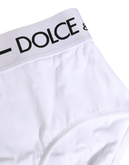 Dolce & Gabbana White Nylon Logo Waistband Panty Underwear