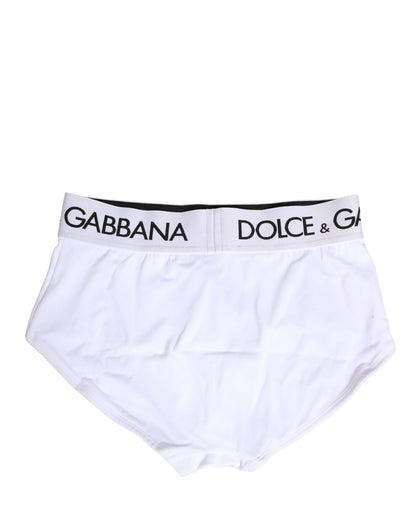 Dolce & Gabbana White Nylon Logo Waistband Panty Underwear