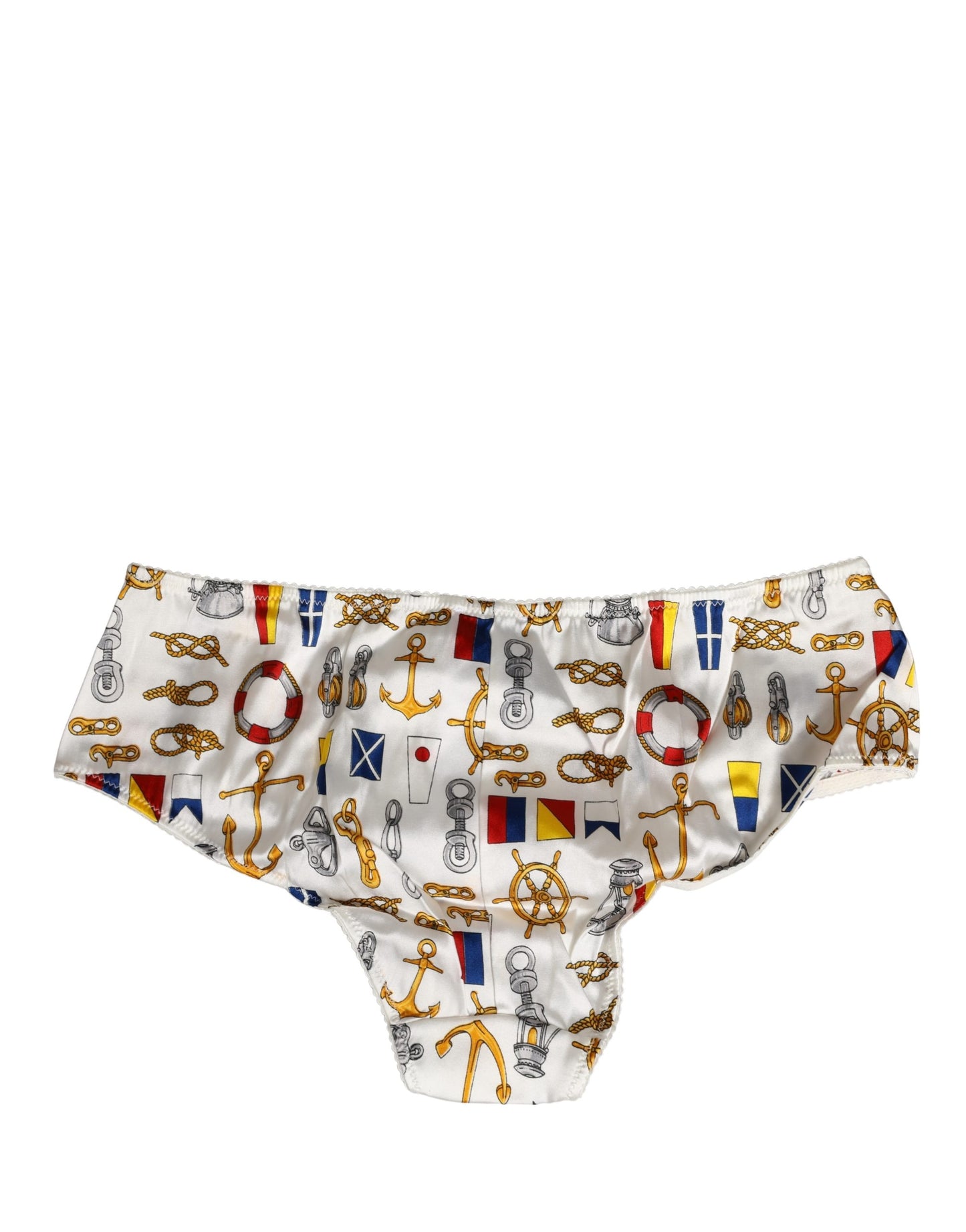 Dolce & Gabbana White Sailor Print Polyester Bottoms Underwear