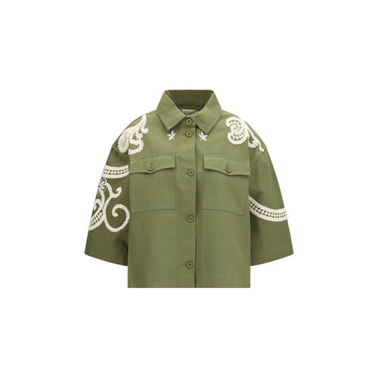 Overcoat by Max Mara for women in cotton canvas bicolour showcases a enveloping silhouette, detailed with distinctive pockets and a enveloping shirt-collar neckline.
