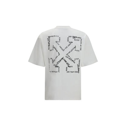 Activewear T-Shirt by Off-White for men in cotton white & print features an contemporary design with , a length, and a contemporary crew neckline.