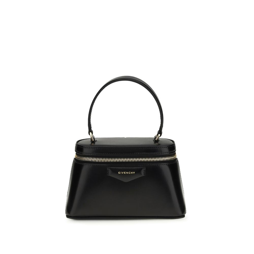 Mini Handbag by Givenchy for women in bos taurus calf leather black, gold & signature presents a ornamental silhouette, showcasing a secure zipper, ample cardholder, and versatile handle for a ornamental finish.