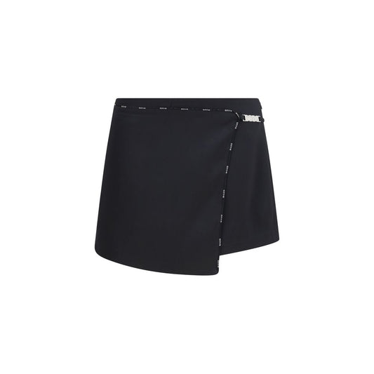 Shorts by GCDS for women in polyester satin black features a tailored silhouette with a regular-fit short and .