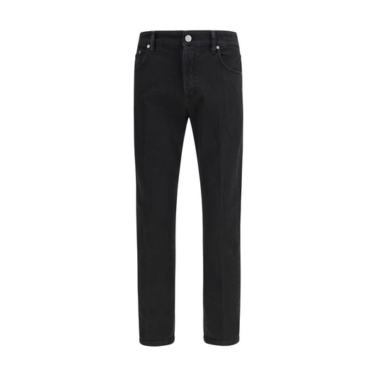 Jeans by PT Torino for men in stretch denim cotton black presents a tailored silhouette, showcasing a tailored tapered-leg & regular-fit and long cut with a refined for a truly tailored aesthetic.