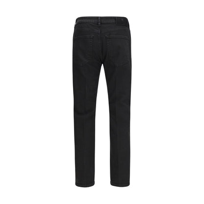 Jeans by PT Torino for men in stretch denim cotton black features an refined tailoring silhouette, showcasing a premium tapered-leg & regular-fit with a and long cut for a refined tailoring look.