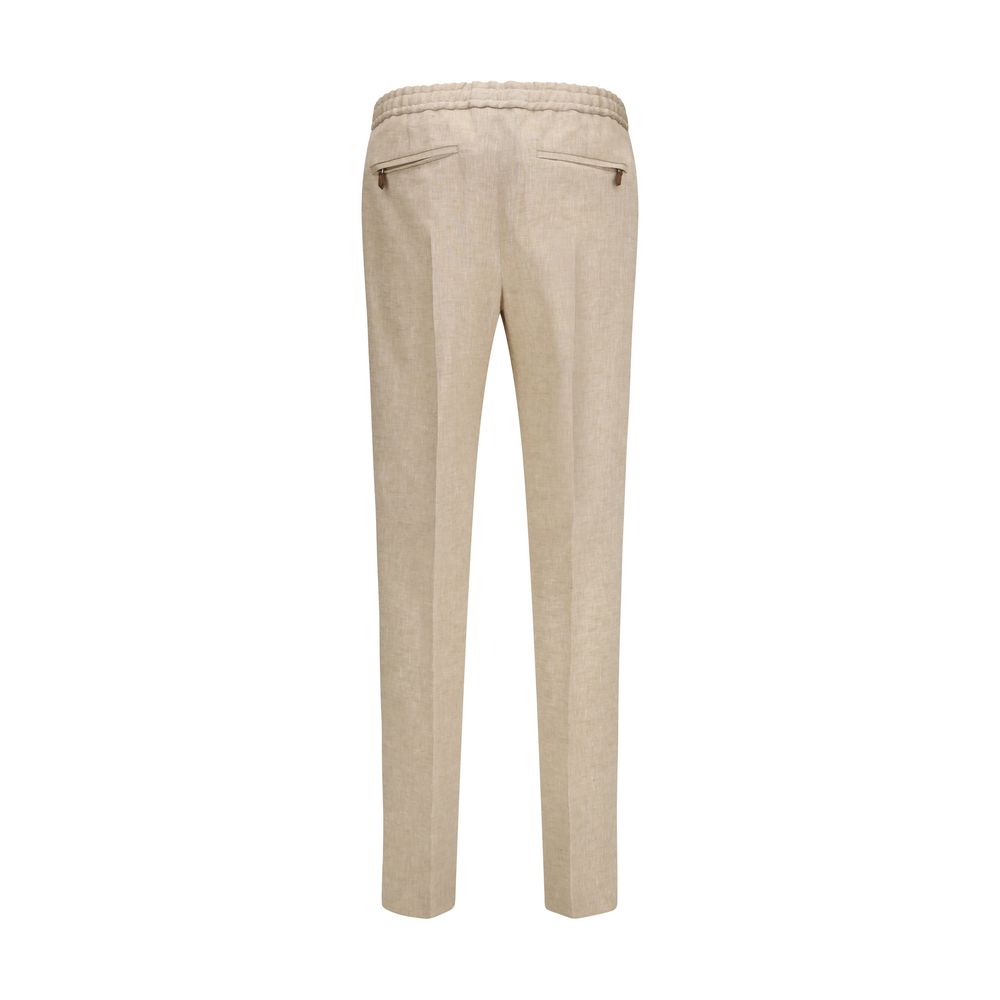 Casual Pants by PT Torino for men in linen beige presents a tailored silhouette, showcasing a tailored relaxed-fit & regular-fit and long cut with a refined for a truly tailored aesthetic.