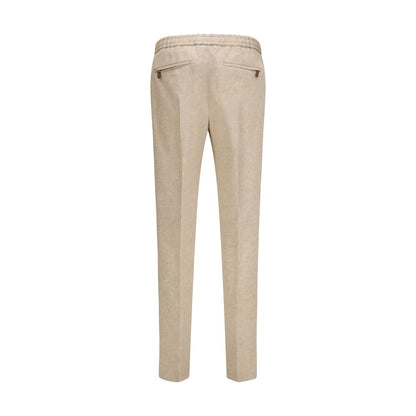 Casual Pants by PT Torino for men in linen beige presents a tailored silhouette, showcasing a tailored relaxed-fit & regular-fit and long cut with a refined for a truly tailored aesthetic.
