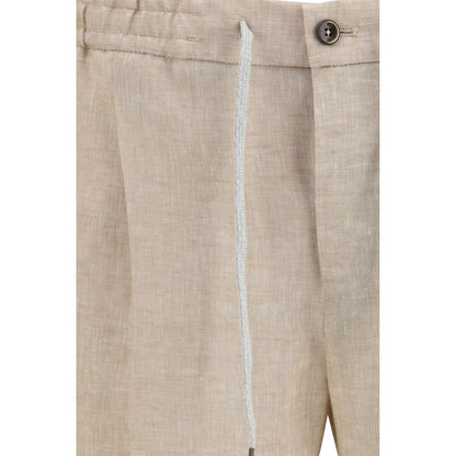 Casual Pants by PT Torino for men in linen beige features an sophisticated and relaxed-fit & regular-fit with a precise long, creating a sophisticated and sophisticated silhouette.