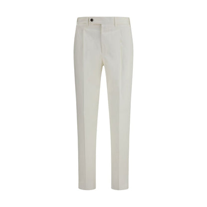 Chinos Pants by PT Torino for men in wool cotton & silk white, featuring a architectural slim with a architectural long and for a refined silhouette.