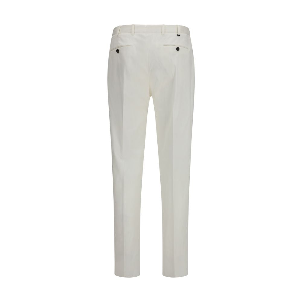 Chinos Pants by PT Torino for men in wool cotton & silk white features an contemporary silhouette, showcasing a sophisticated slim and long with a refined for a truly contemporary aesthetic.