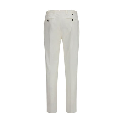 Chinos Pants by PT Torino for men in wool cotton & silk white features an contemporary silhouette, showcasing a sophisticated slim and long with a refined for a truly contemporary aesthetic.