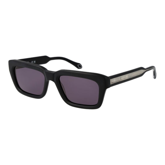 Sunglasses by Replay for men in plastic and black featuring an opulent rectangle full-rim frame design with a sophisticated black coloured frame finish and high-performance non-polarized category-3-dark-tint lens.