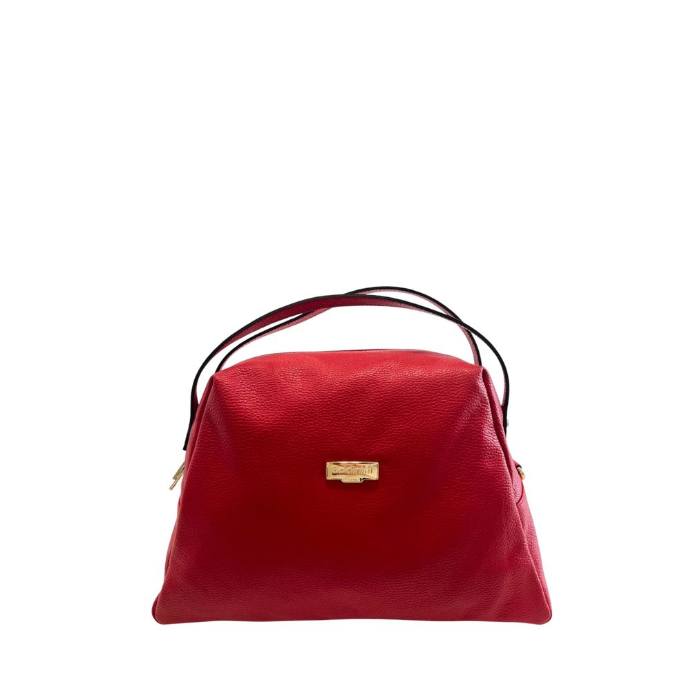 Shoulder Clutch Handbag by Baldinini Trend for women in cowhide gold & multicolor showcases a sculptural silhouette, featuring a secure zipper, ample built-in-compartments, and versatile shoulder-strap for a sculptural aesthetic.