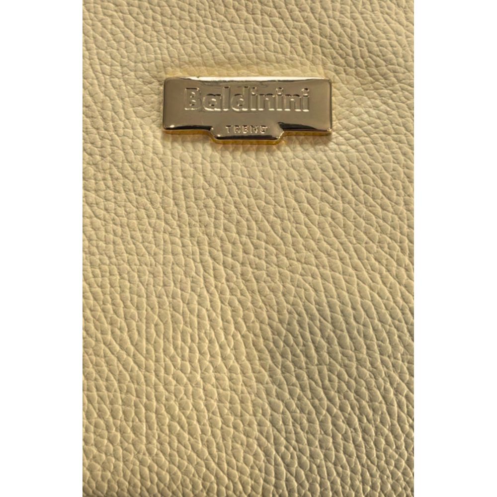 Shoulder Clutch Handbag by Baldinini Trend for women in cowhide bicolour & gold features a statuesque silhouette, showcasing a secure zipper and organized built-in-compartments with versatile shoulder-strap for statuesque evening wear.