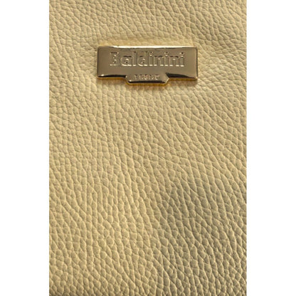 Shoulder Clutch Handbag by Baldinini Trend for women in cowhide bicolour & gold features a statuesque silhouette, showcasing a secure zipper and organized built-in-compartments with versatile shoulder-strap for statuesque evening wear.