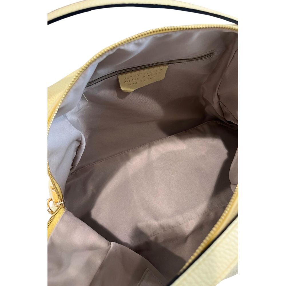 Shoulder Clutch Handbag by Baldinini Trend for women in cowhide bicolour & gold features a sculptural silhouette with a secure zipper, organized built-in-compartments, and versatile shoulder-strap for a sculptural finish.