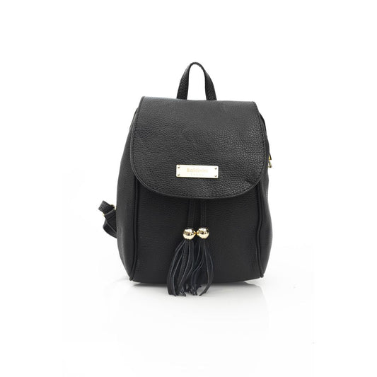 Mini 2-in-1 Shoulder & Crossbody Handbag by Baldinini Trend for women in cowhide black & gold features a transformative sophistication silhouette, showcasing a secure , ample , and versatile crossbody-strap & shoulder-strap for a transformative sophistication look.