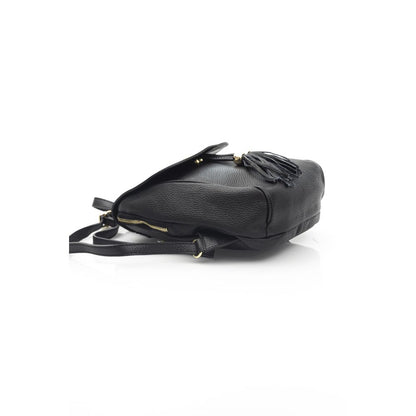 Mini 2-in-1 Shoulder & Crossbody Handbag by Baldinini Trend for women in cowhide black & gold features an versatile silhouette, showcasing a secure and versatile with versatile crossbody-strap & shoulder-strap for a versatile finish.
