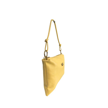 Shoulder Clutch Handbag by Baldinini Trend for women in cowhide bicolour & gold showcases a sculptural silhouette, featuring a secure zipper, ample built-in-compartments, and versatile shoulder-strap for a sculptural finish.