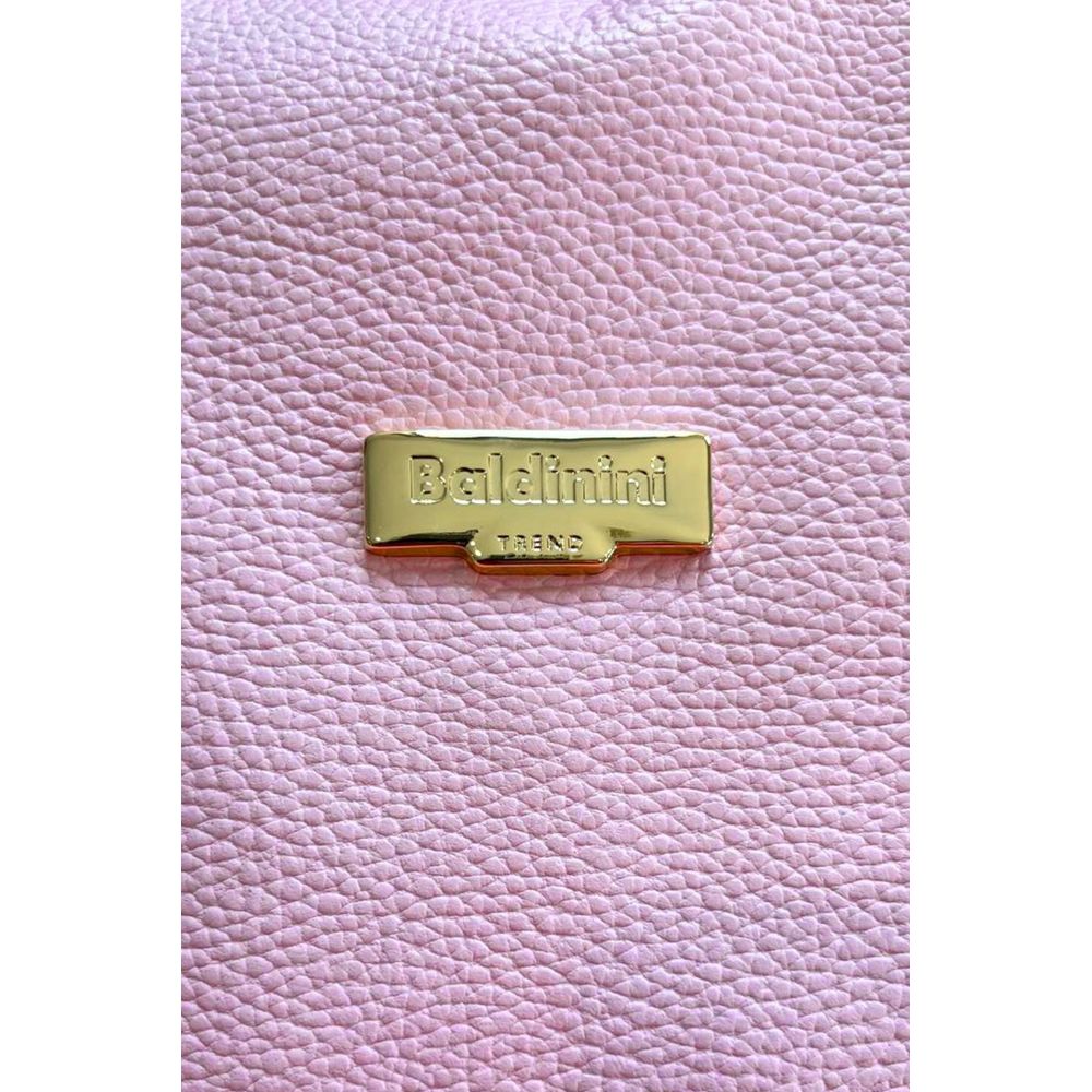 Shoulder Clutch Handbag by Baldinini Trend for women in cowhide gold & multicolor showcases a sculptural silhouette, featuring a secure zipper, ample built-in-compartments, and versatile shoulder-strap for a sculptural aesthetic.