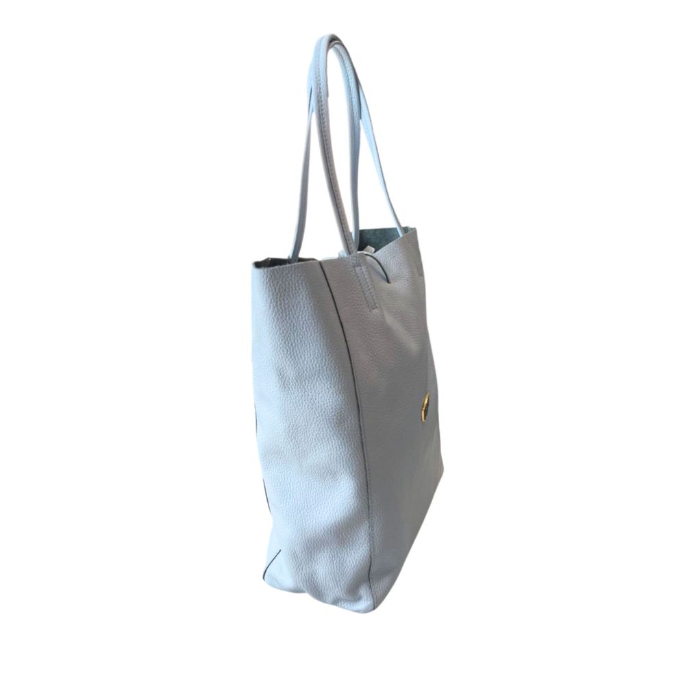 Shoulder Clutch Handbag by Baldinini Trend for women in cowhide blue & gold features a statuesque silhouette, showcasing a secure zipper and organized built-in-compartments with versatile shoulder-strap for statuesque evening wear.