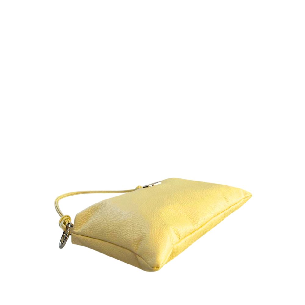 Shoulder Clutch Handbag by Baldinini Trend for women in cowhide bicolour & gold features a sculptural silhouette with a secure zipper, organized built-in-compartments, and versatile shoulder-strap for a sculptural finish.