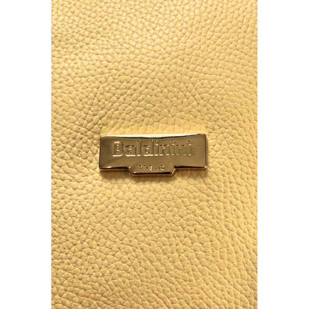 Shoulder Clutch Handbag by Baldinini Trend for women in cowhide bicolour & gold features a sculptural silhouette with a secure zipper, ample built-in-compartments, and versatile shoulder-strap for a sculptural finish.