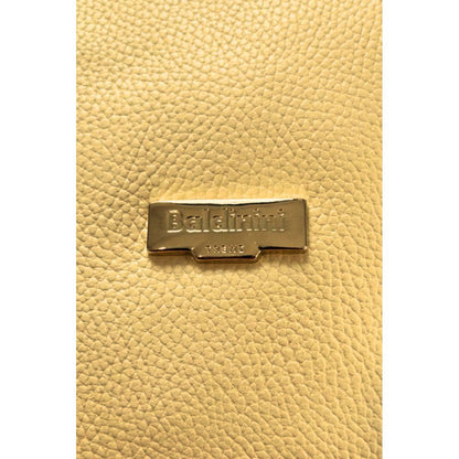 Shoulder Clutch Handbag by Baldinini Trend for women in cowhide bicolour & gold features a sculptural silhouette with a secure zipper, ample built-in-compartments, and versatile shoulder-strap for a sculptural finish.