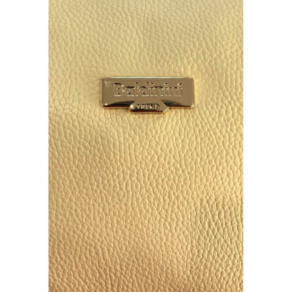 Shoulder Clutch Handbag by Baldinini Trend for women in cowhide bicolour & gold features a sculptural silhouette with a secure zipper, ample built-in-compartments, and versatile shoulder-strap for a sculptural finish.