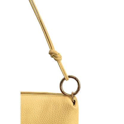 Shoulder Clutch Handbag by Baldinini Trend for women in cowhide bicolour & gold showcases a sculptural silhouette, featuring a secure zipper, ample built-in-compartments, and versatile shoulder-strap for a sculptural finish.