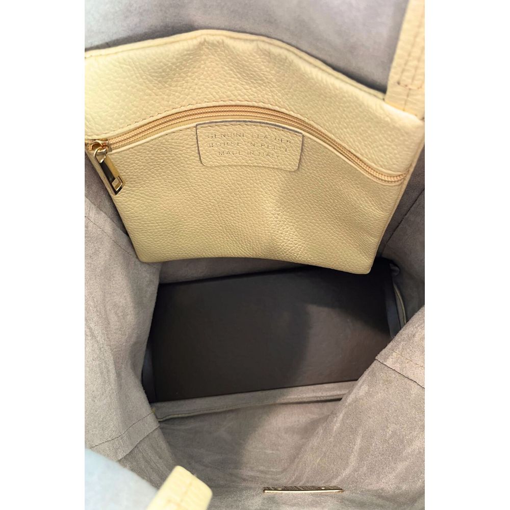 Shoulder Clutch Handbag by Baldinini Trend for women in cowhide bicolour & gold features a sculptural silhouette with a secure zipper, organized built-in-compartments, and versatile shoulder-strap for a sculptural finish.