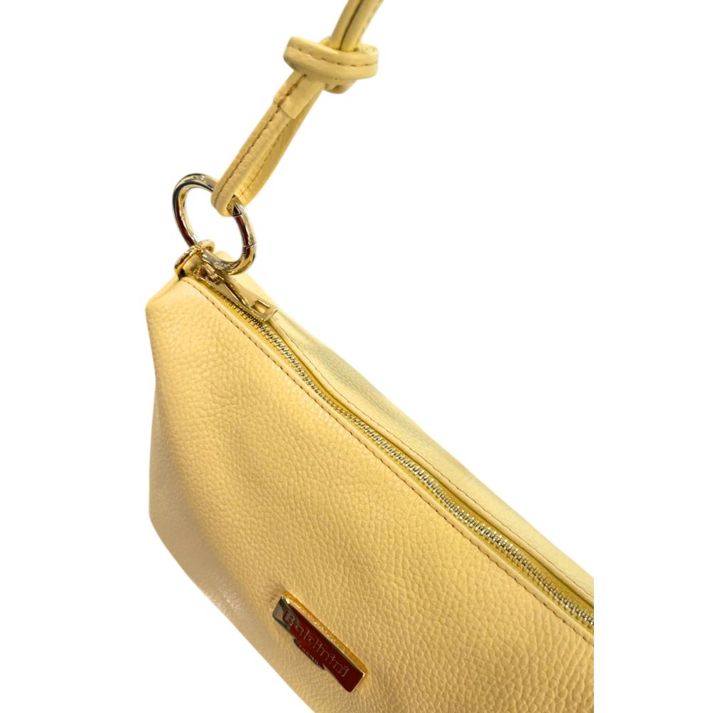 Shoulder Clutch Handbag by Baldinini Trend for women in cowhide bicolour & gold features a architectural silhouette, showcasing a secure zipper, ample built-in-compartments, and versatile shoulder-strap for a architectural finish.