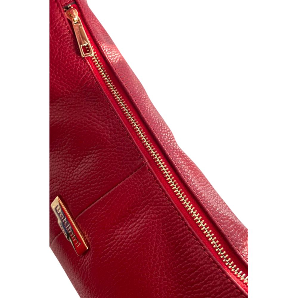 Shoulder Clutch Handbag by Baldinini Trend for women in cowhide gold & multicolor showcases a sculptural silhouette, featuring a secure zipper, ample built-in-compartments, and versatile shoulder-strap & adjustable-strap for a sculptural finish.