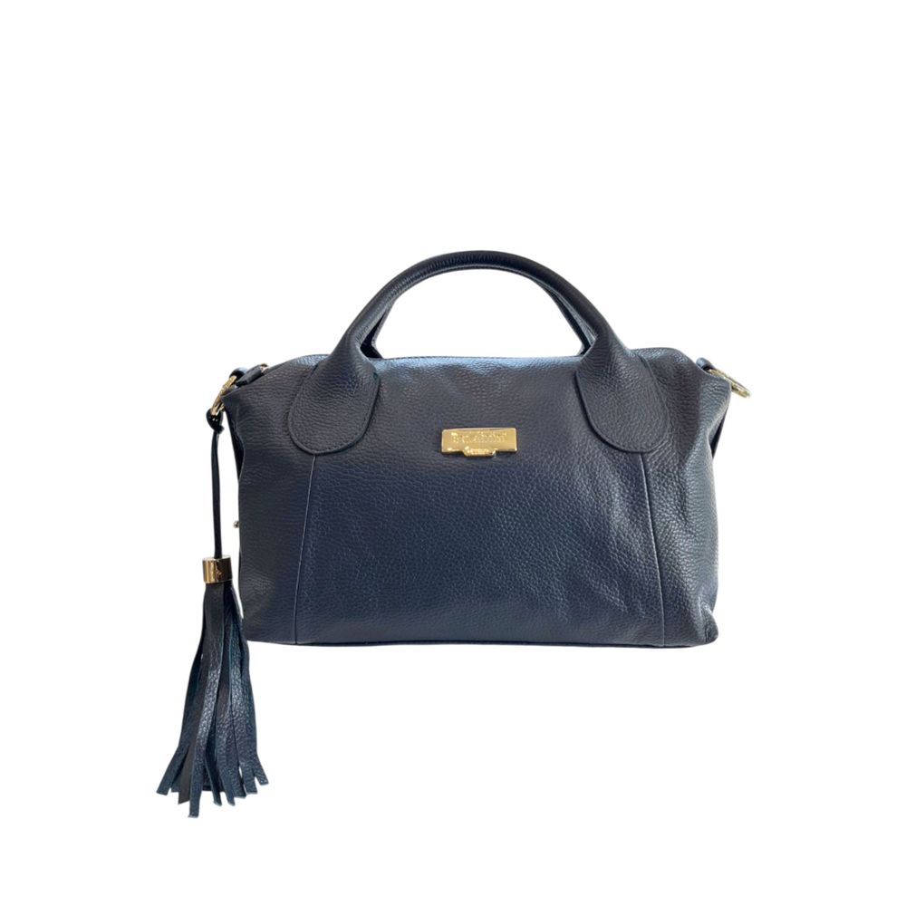 Shoulder Bag by Baldinini Trend for women in cowhide blue & gold features a statuesque silhouette, showcasing a secure zipper and statuesque built-in-compartments with versatile shoulder-strap & adjustable-strap for a statuesque finish.