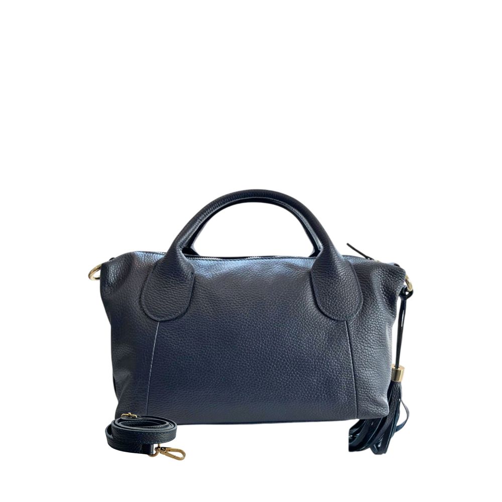 Shoulder Bag by Baldinini Trend for women in cowhide blue & gold features an effortlessly chic silhouette with a secure zipper, ample built-in-compartments, and versatile shoulder-strap & adjustable-strap for effortlessly chic everyday luxury.
