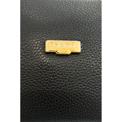 Crossbody Handbag by Baldinini Trend for women in cowhide black & gold features a versatile chic silhouette, meticulously detailed with a secure zipper, ample built-in-compartments, and versatile crossbody-strap, shoulder-strap & adjustable-strap.
