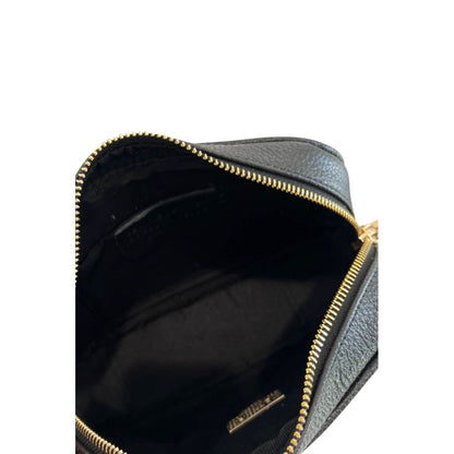 Crossbody Handbag by Baldinini Trend for women in cowhide black & gold showcases a versatile sophistication silhouette, featuring a secure zipper, versatile sophistication built-in-compartments, and versatile crossbody-strap, shoulder-strap & adjustable-strap for a versatile sophistication finish.