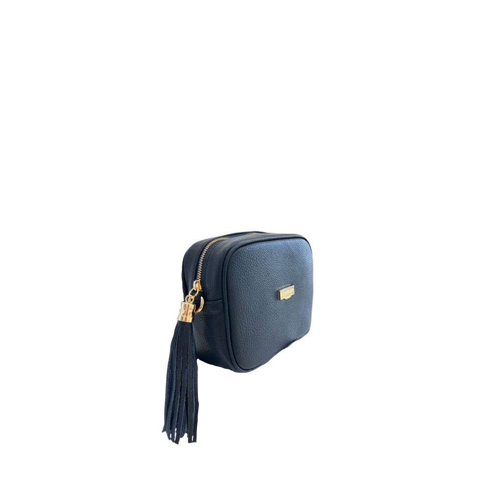 Crossbody Handbag by Baldinini Trend for women in cowhide blue & gold features a transformative elegance silhouette, showcasing a secure zipper, organized built-in-compartments, and versatile crossbody-strap, shoulder-strap & adjustable-strap for a transformative elegance look.