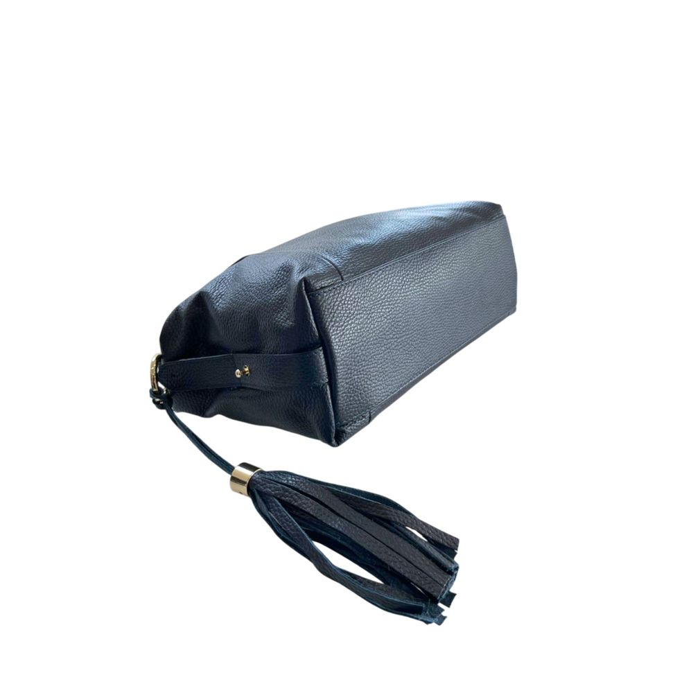 Shoulder Bag by Baldinini Trend for women in cowhide blue & gold features a statuesque silhouette, showcasing a secure zipper and statuesque built-in-compartments with versatile shoulder-strap & adjustable-strap for a statuesque finish.