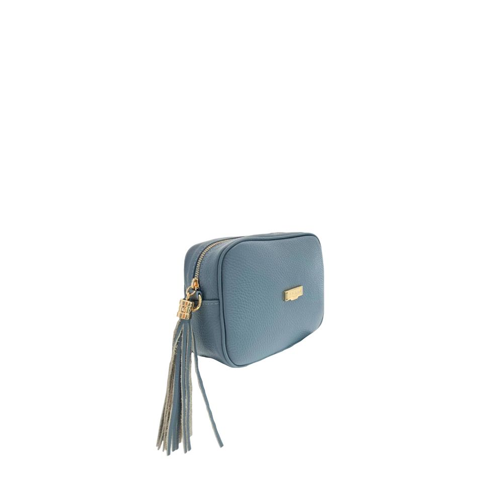 Crossbody Handbag by Baldinini Trend for women in cowhide blue & gold features an versatile silhouette, showcasing a secure zipper and versatile built-in-compartments with versatile crossbody-strap, shoulder-strap & adjustable-strap for a versatile finish.