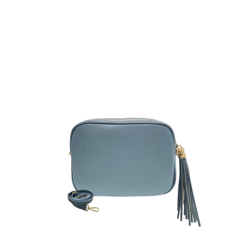 Crossbody Handbag by Baldinini Trend for women in cowhide blue & gold features an multi-faceted design with a secure zipper, ample built-in-compartments, and versatile crossbody-strap, shoulder-strap & adjustable-strap for a multi-faceted finish.