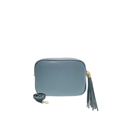 Crossbody Handbag by Baldinini Trend for women in cowhide blue & gold features an multi-faceted design with a secure zipper, ample built-in-compartments, and versatile crossbody-strap, shoulder-strap & adjustable-strap for a multi-faceted finish.