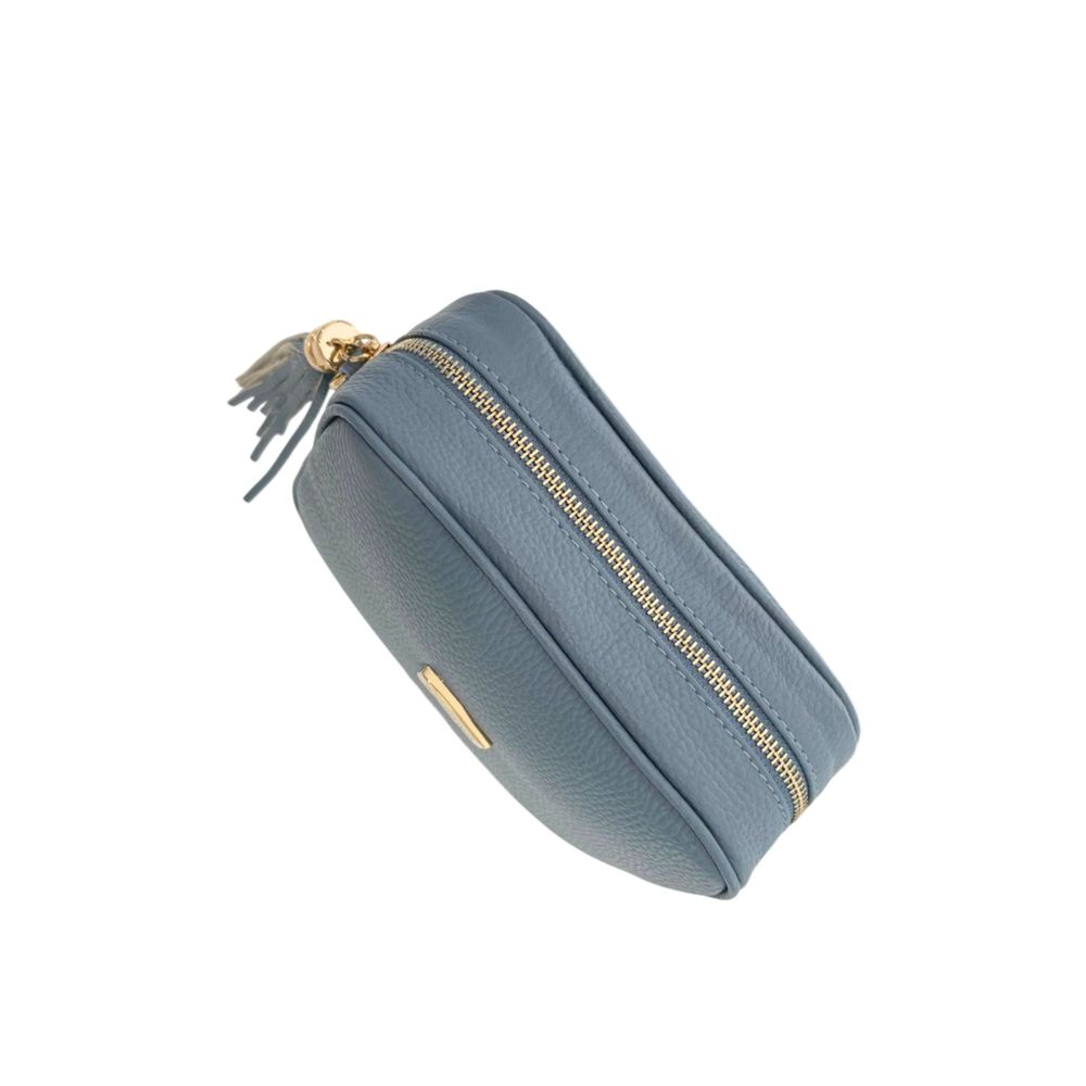 Crossbody Handbag by Baldinini Trend for women in cowhide blue & gold features a transformative elegance silhouette, showcasing a secure zipper, organized built-in-compartments, and versatile crossbody-strap, shoulder-strap & adjustable-strap for a transformative elegance look.