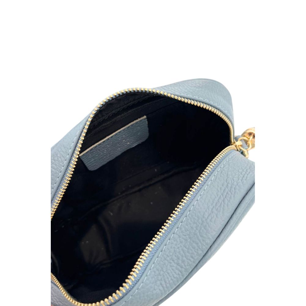 Crossbody Handbag by Baldinini Trend for women in cowhide blue & gold features a multifaceted silhouette, showcasing a secure zipper and multifaceted built-in-compartments with versatile crossbody-strap, shoulder-strap & adjustable-strap for multifaceted style.